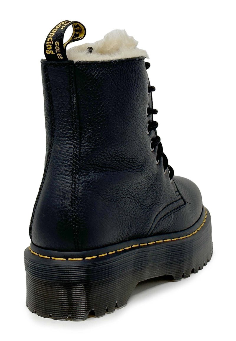 Jadon lace-up boot | Black Pisa Faux Fur