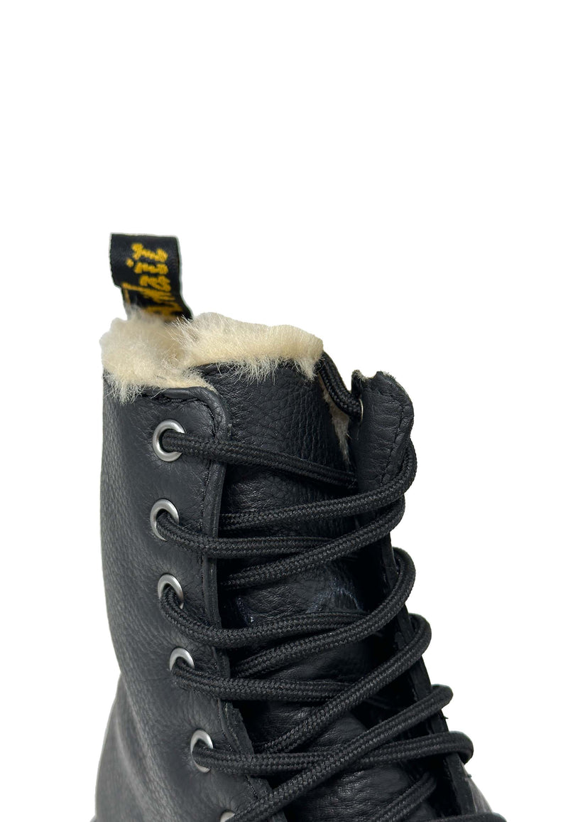 Jadon lace-up boot | Black Pisa Faux Fur