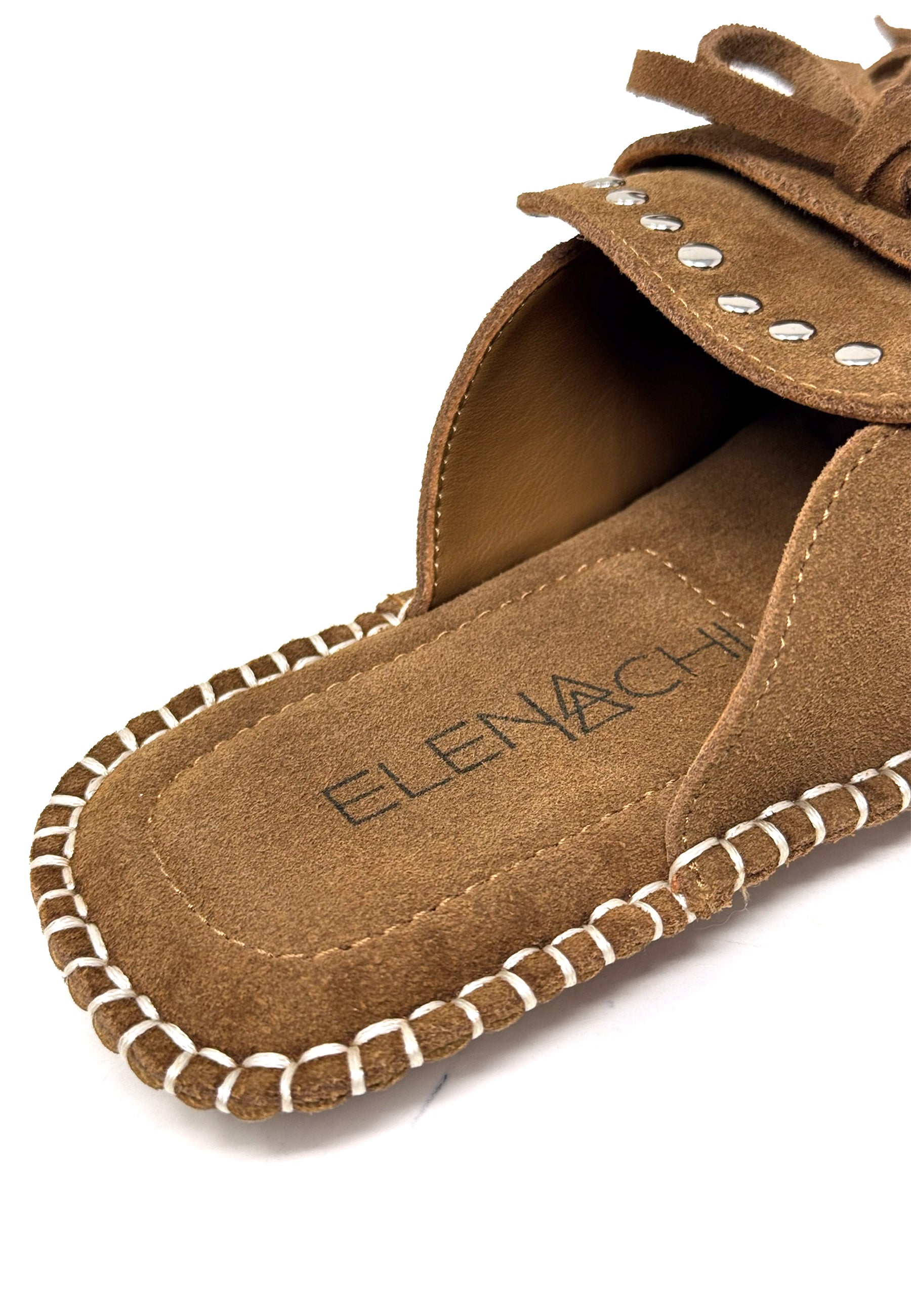 C28 Fransen Clog | Tan Suede