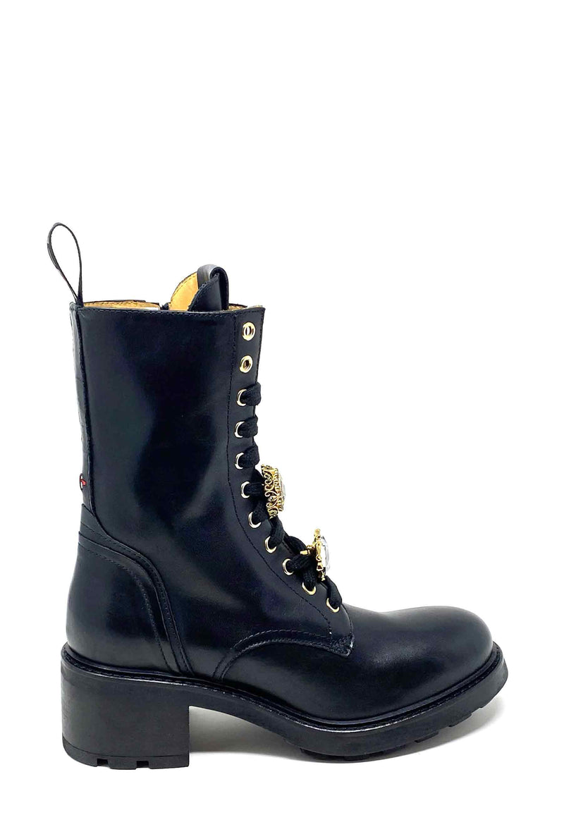 AFRA44A High heel lace-up boot | Nero