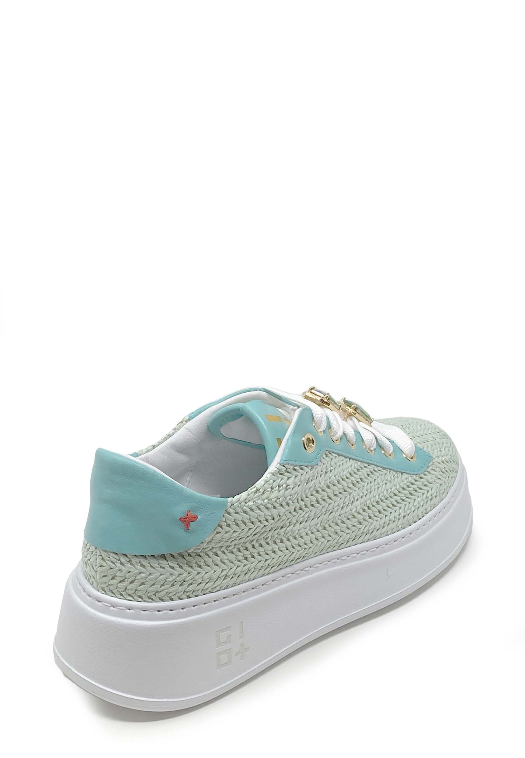 Pia Sneaker | Raffia Acqua