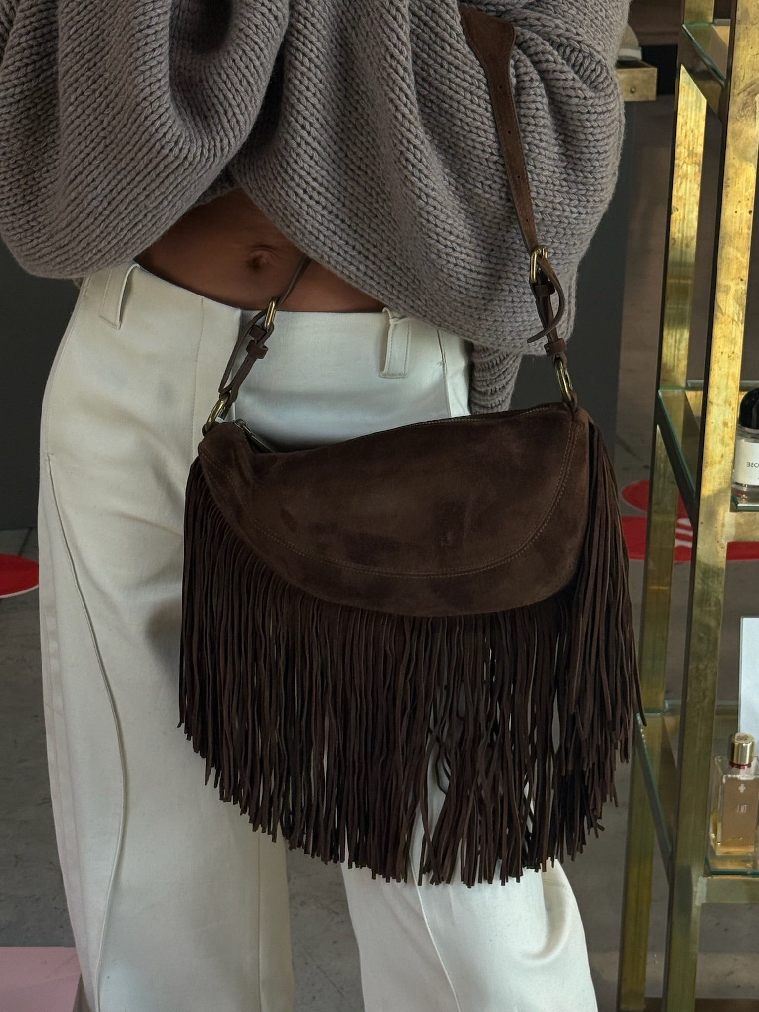 Astrid Fringes Tasche | Mink
