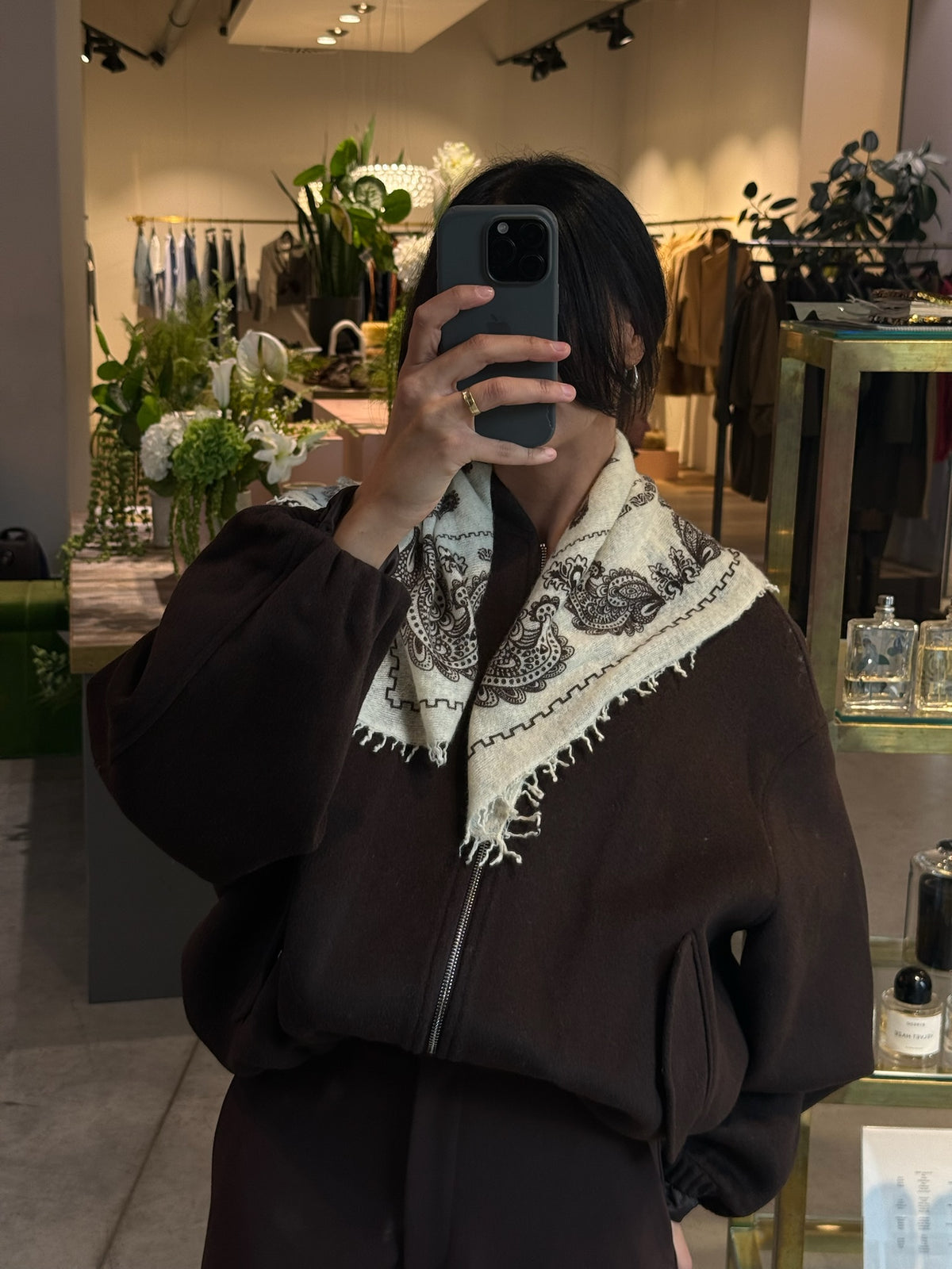 Paisley Kaschmir Tuch | Offwhite Choco