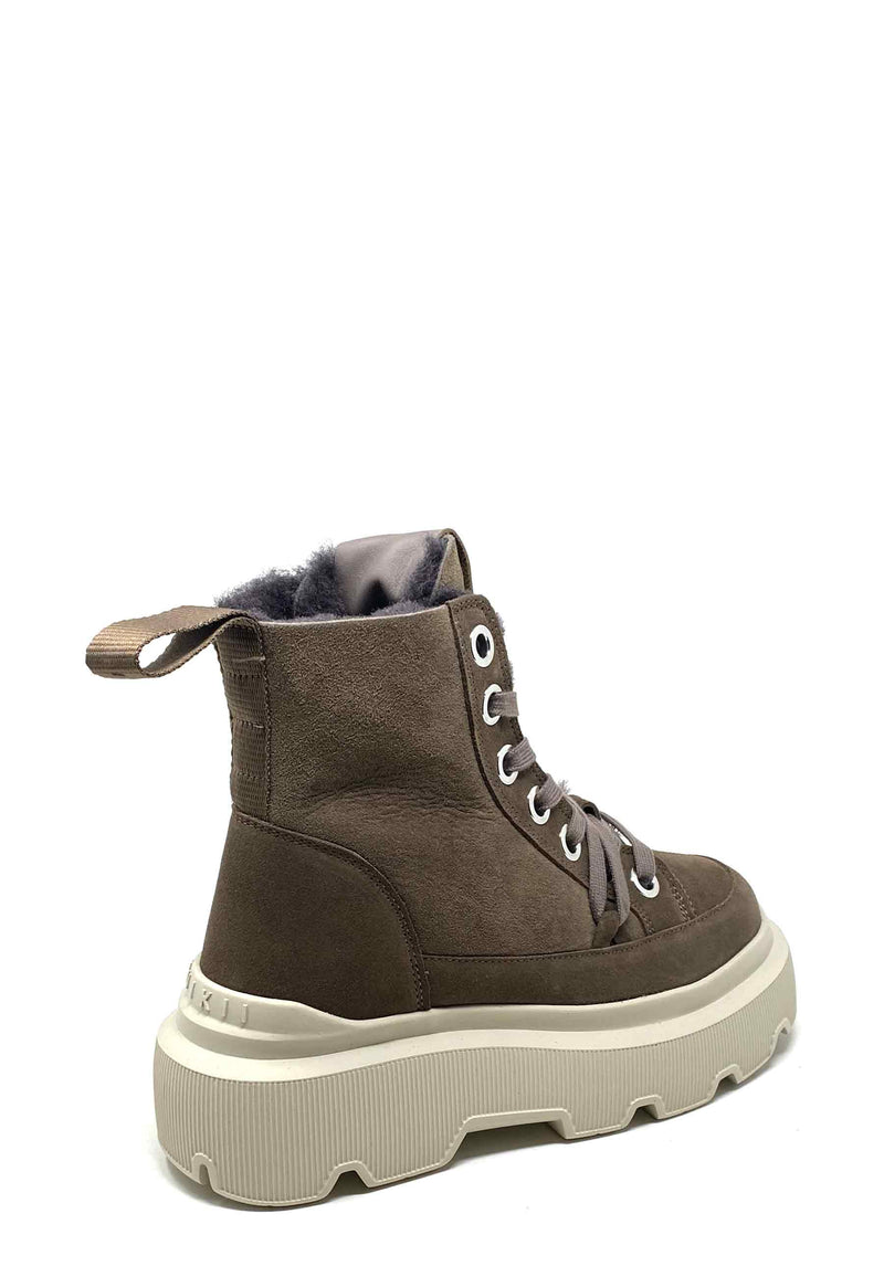 35203 Hightop Sneaker | Dark Taupe Shearling