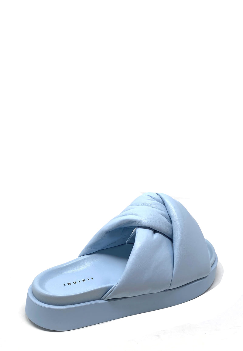 70104 Soft Crossed Mules | Baby Blue
