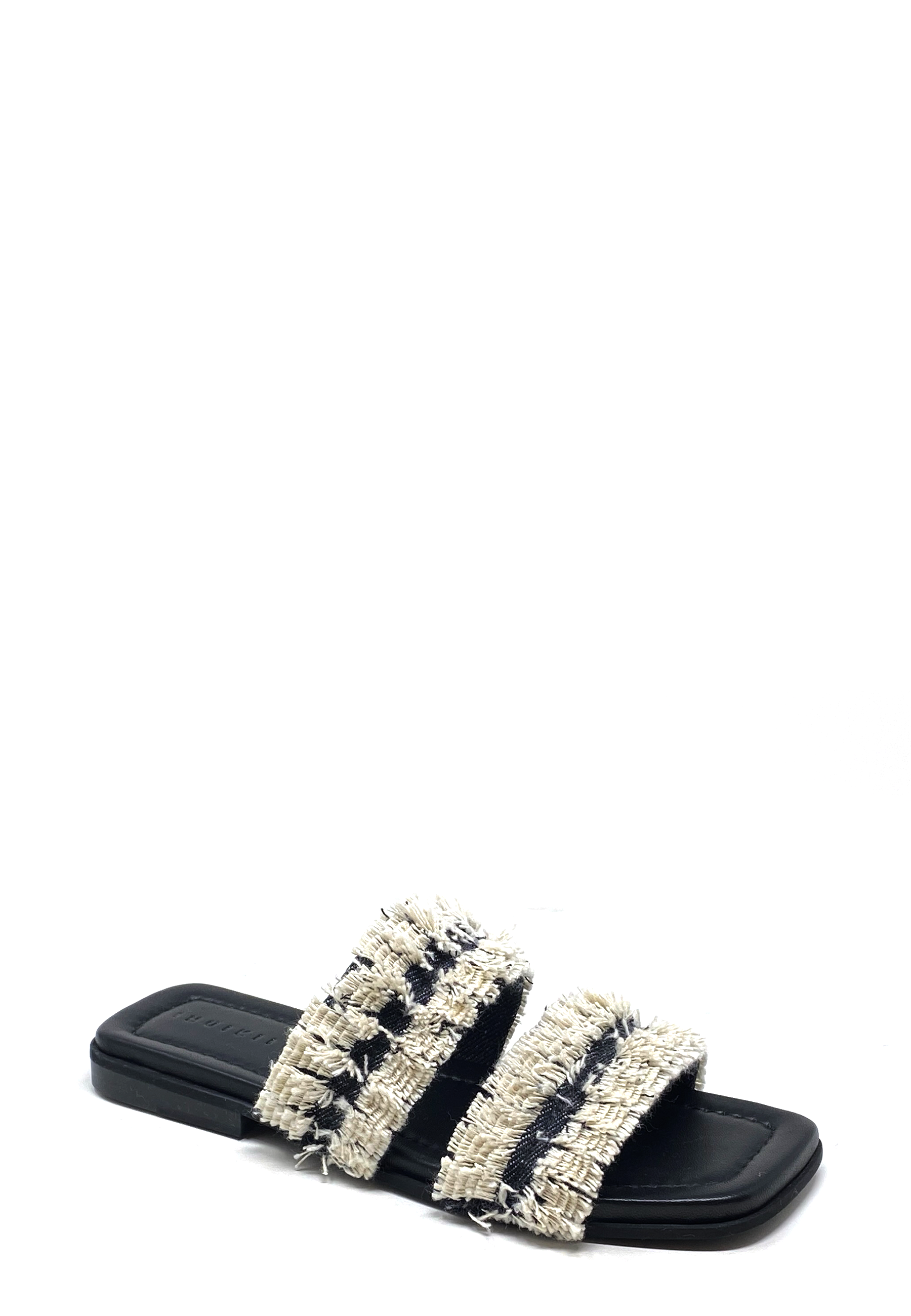 Frynsede jeans mules | Sort