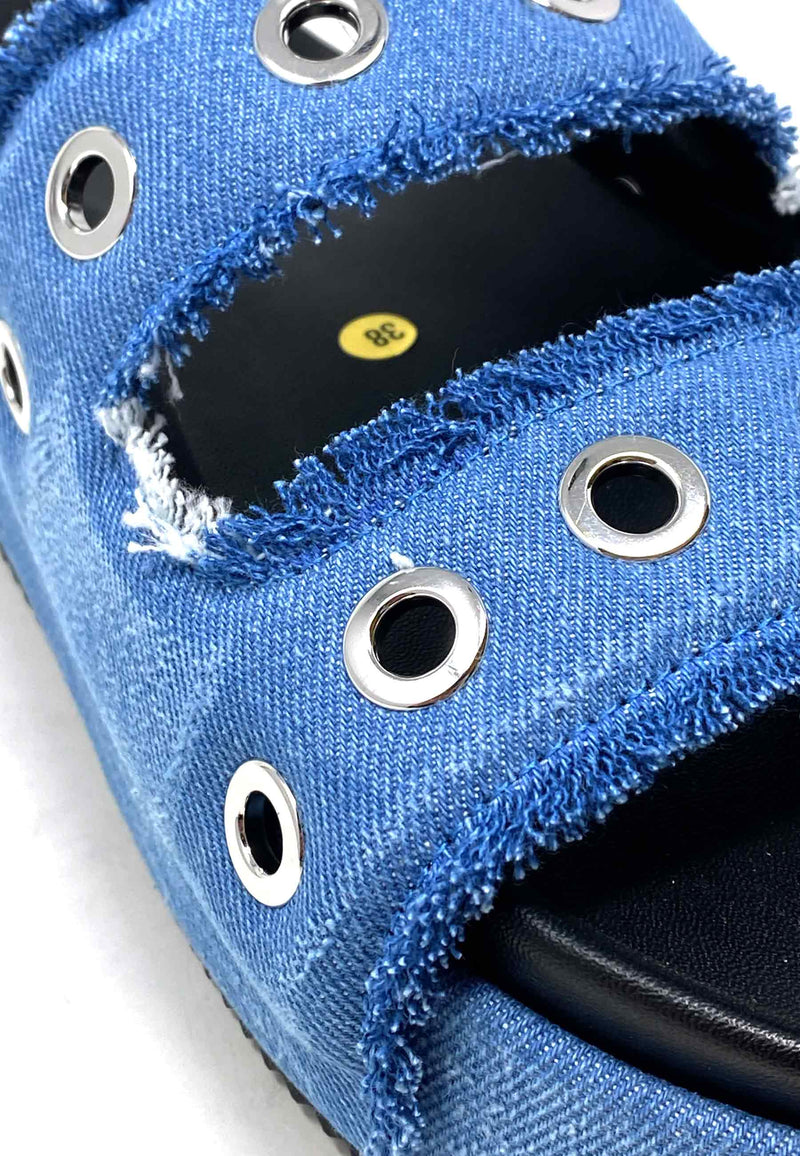 Jeans Studs Pantolette | Light Blue