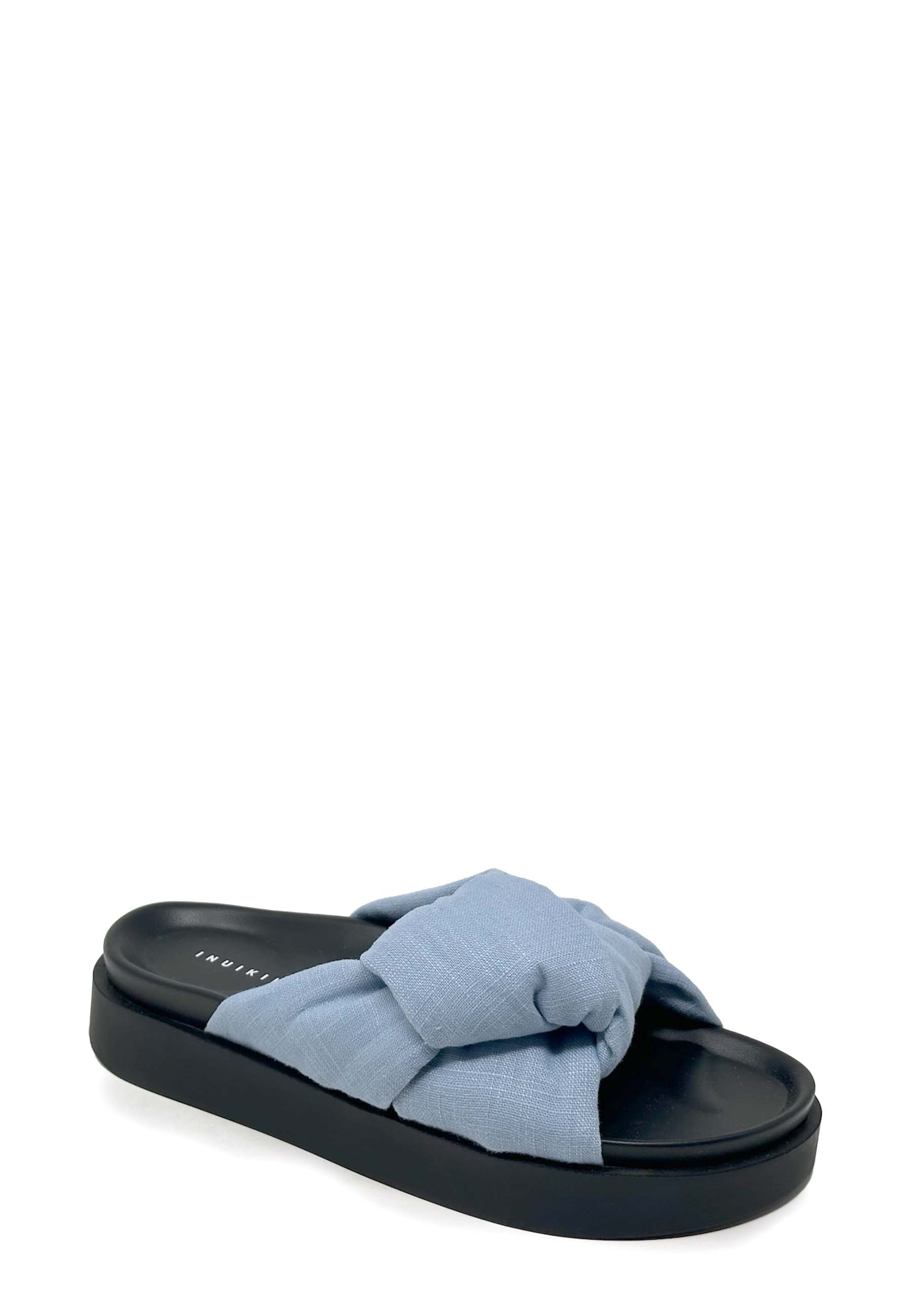 70104 Linen Knot Mule | Blå