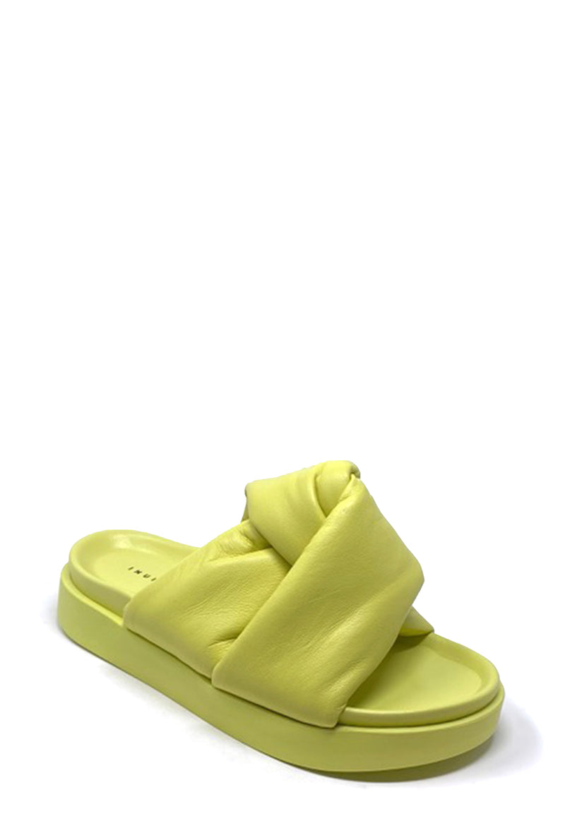 70104 Soft Crossed Mules | Lime