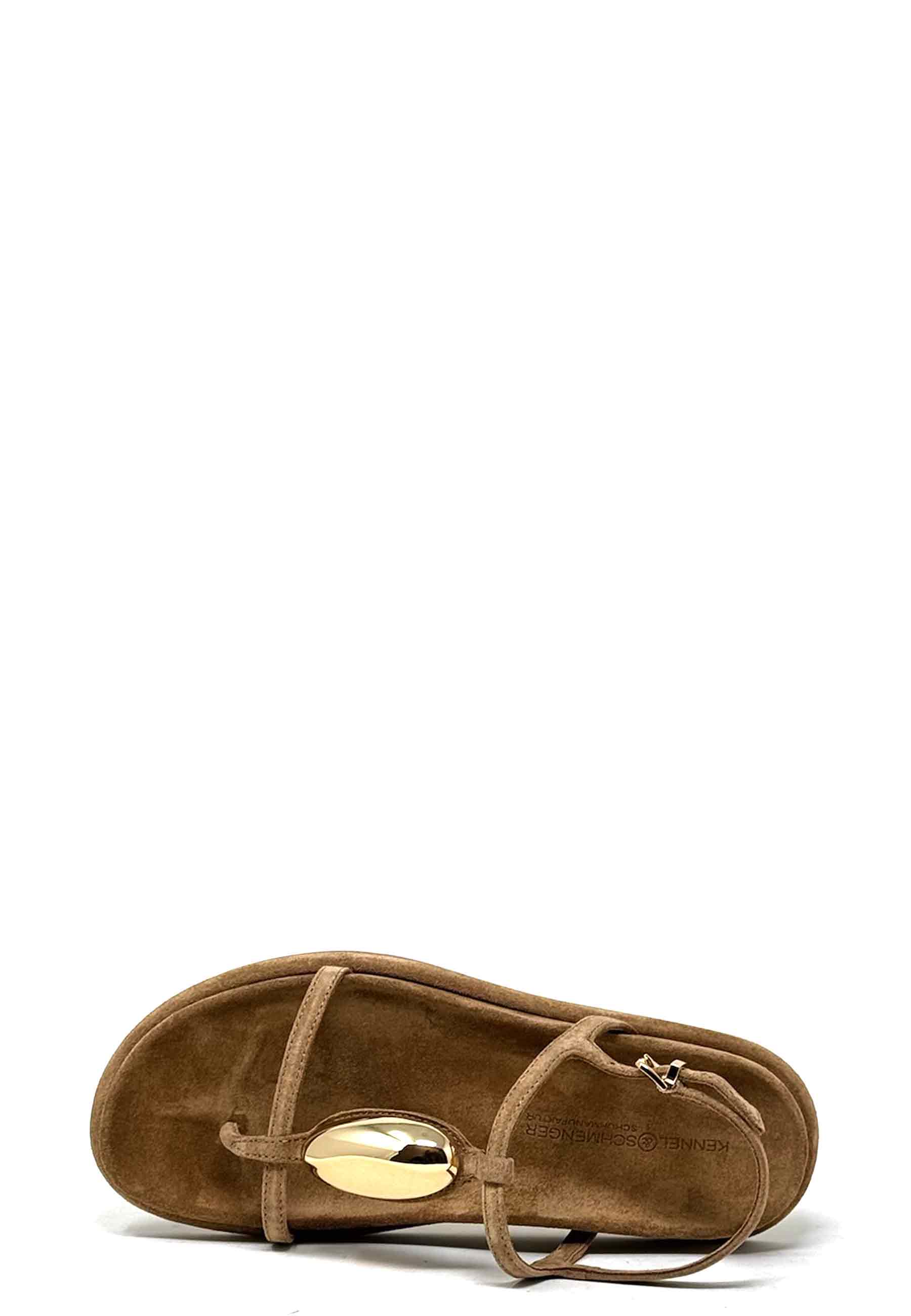 Aily Sandale | Golden Brown Gold Suede