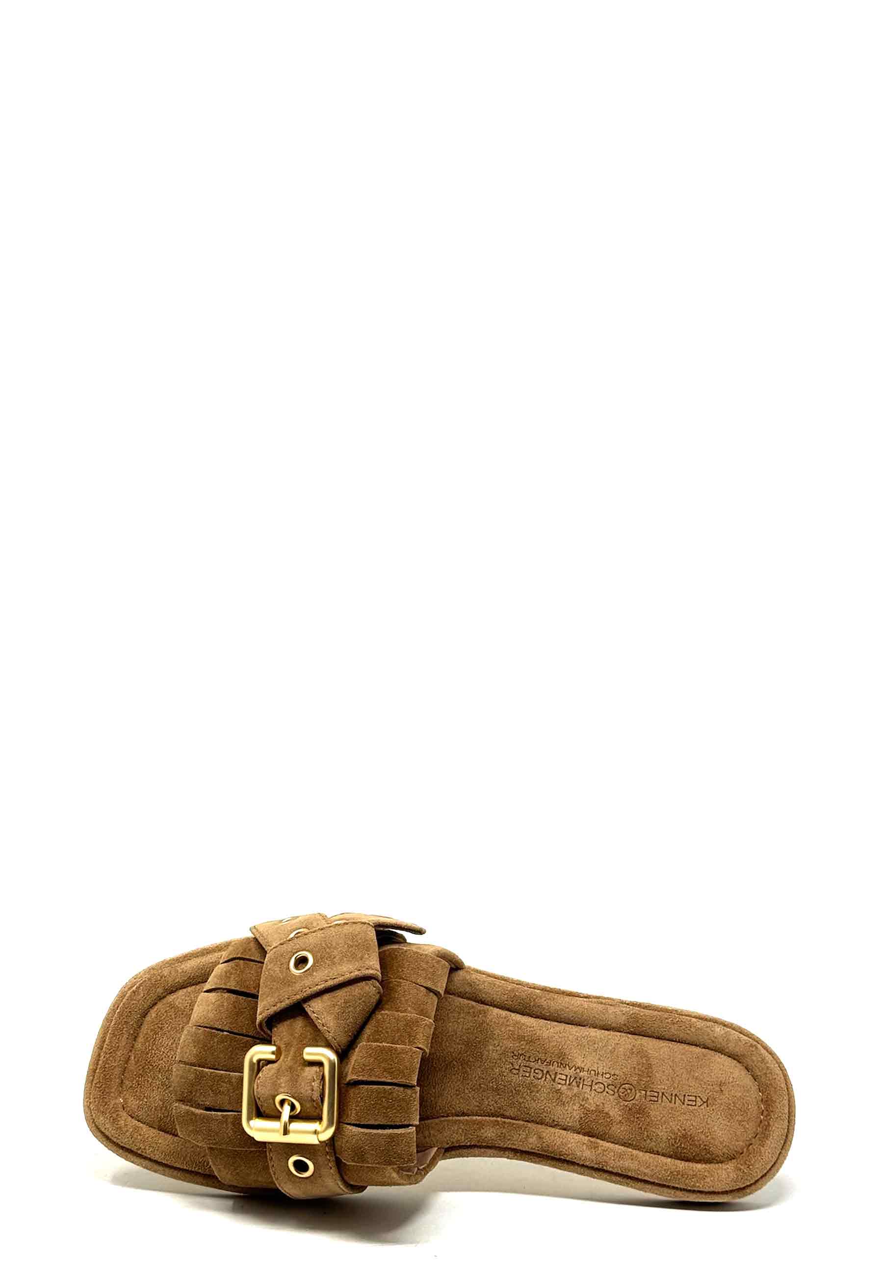 Lya Pantolette | Golden Brown Gold Suede