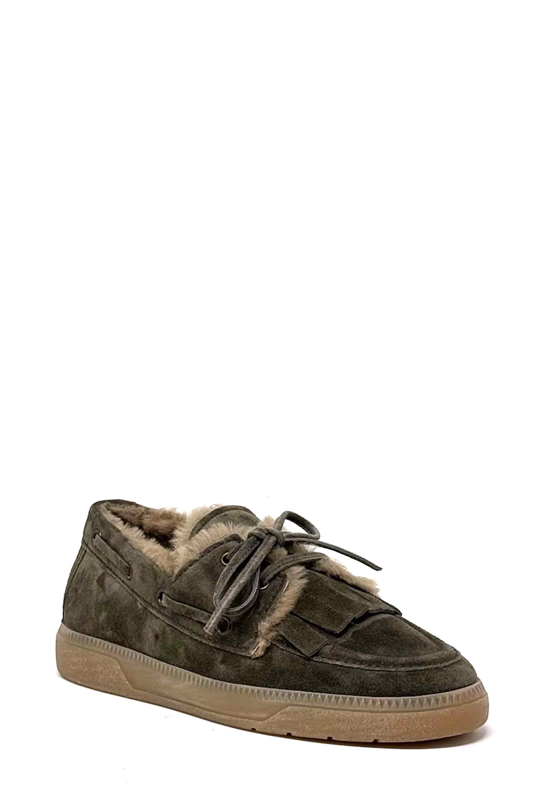 Pop Warmfutter Bootsschuh | Dark Olive Suede