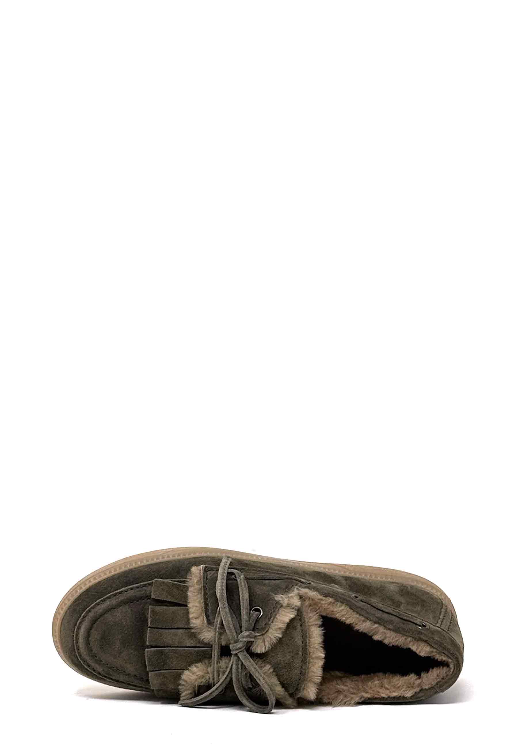 Pop Warmfutter Bootsschuh | Dark Olive Suede