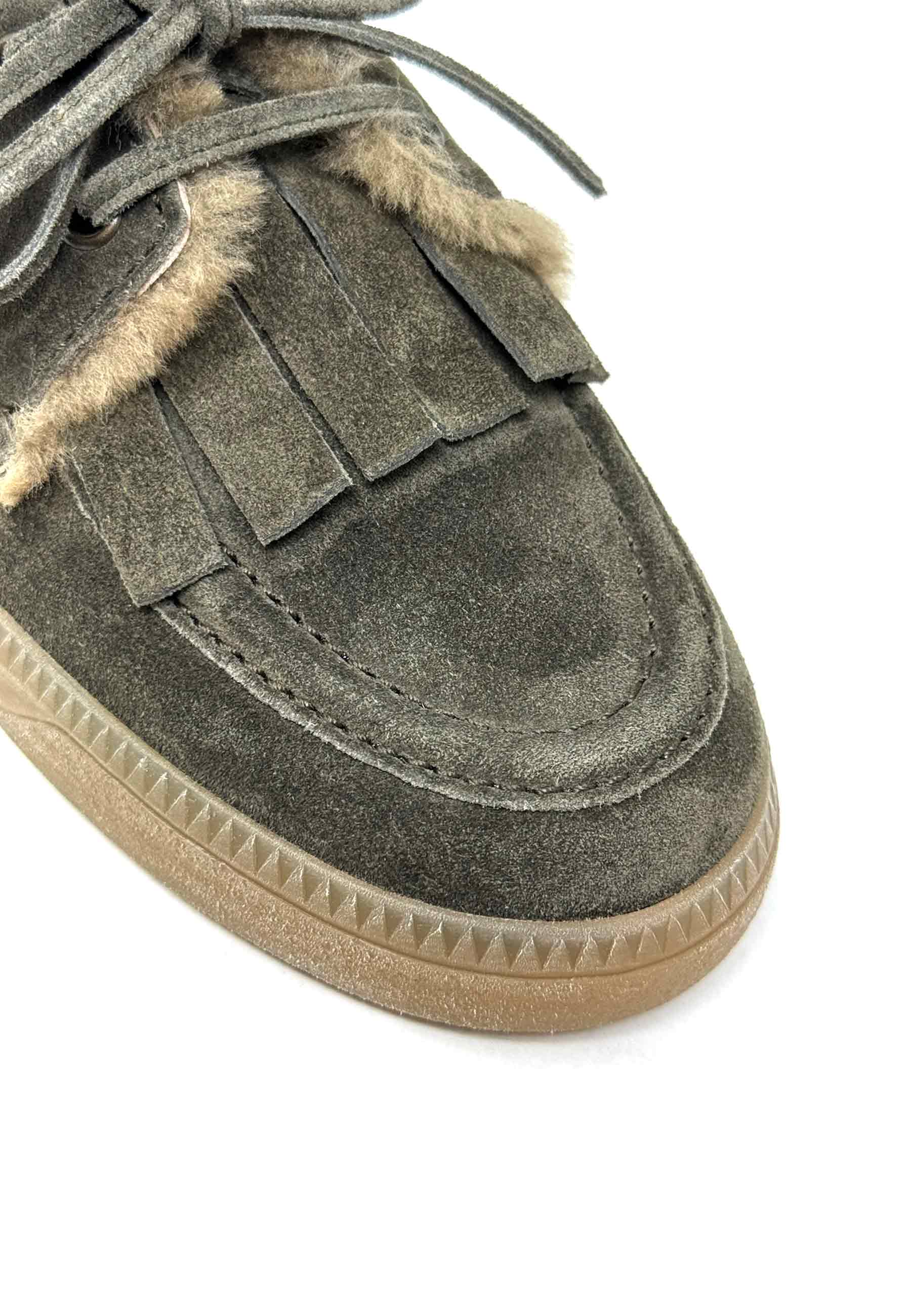 Pop Warmfutter Bootsschuh | Dark Olive Suede