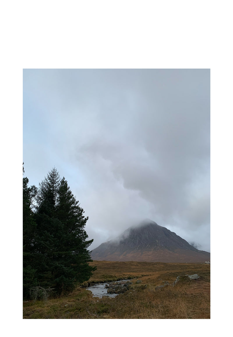 Veiled Summits Fine Art pigment print behind acrylic glass