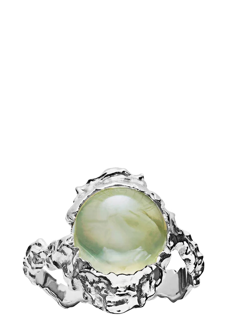 Gudinde Prehnit Ring | Silber