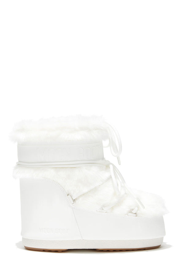 Icon Low Faux Fur Boot | White