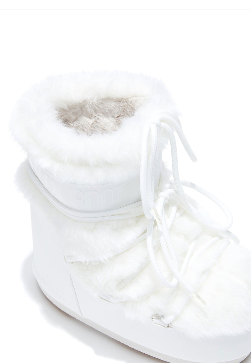 Icon Low Faux Fur Boot | White