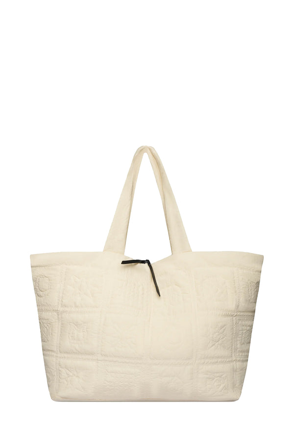 Symbol Quilt Tote Bag | Creme