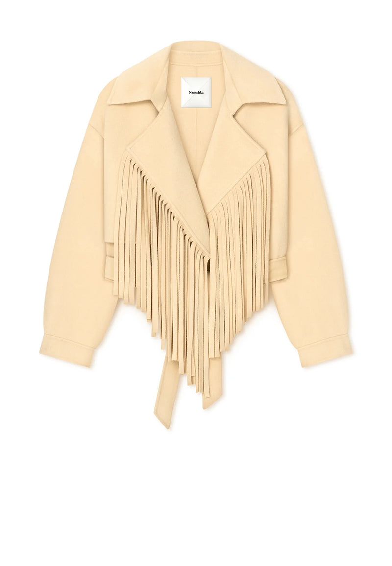 Ticia fringe jacket | cream