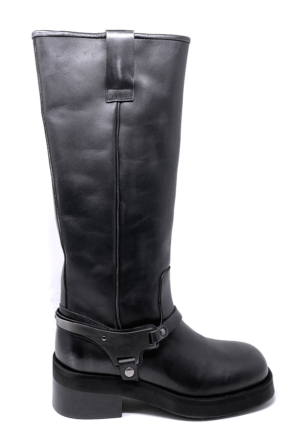 Eve Lynn biker boot | Black used leather