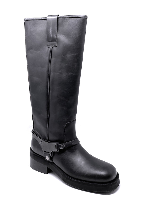 Eve Lynn biker boot | Black used leather