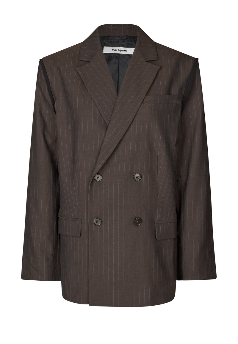 Bonnie Blazer | Dark Brown Pinstripe