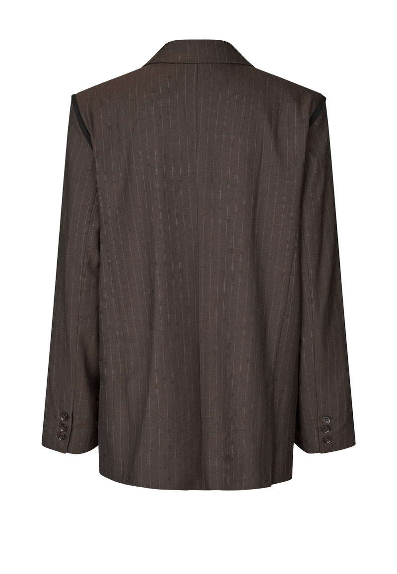 Bonnie Blazer | Dark Brown Pinstripe