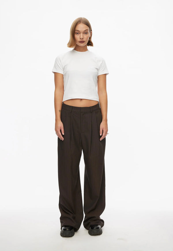 Bonnie Pants | Dark Brown Pinstripe