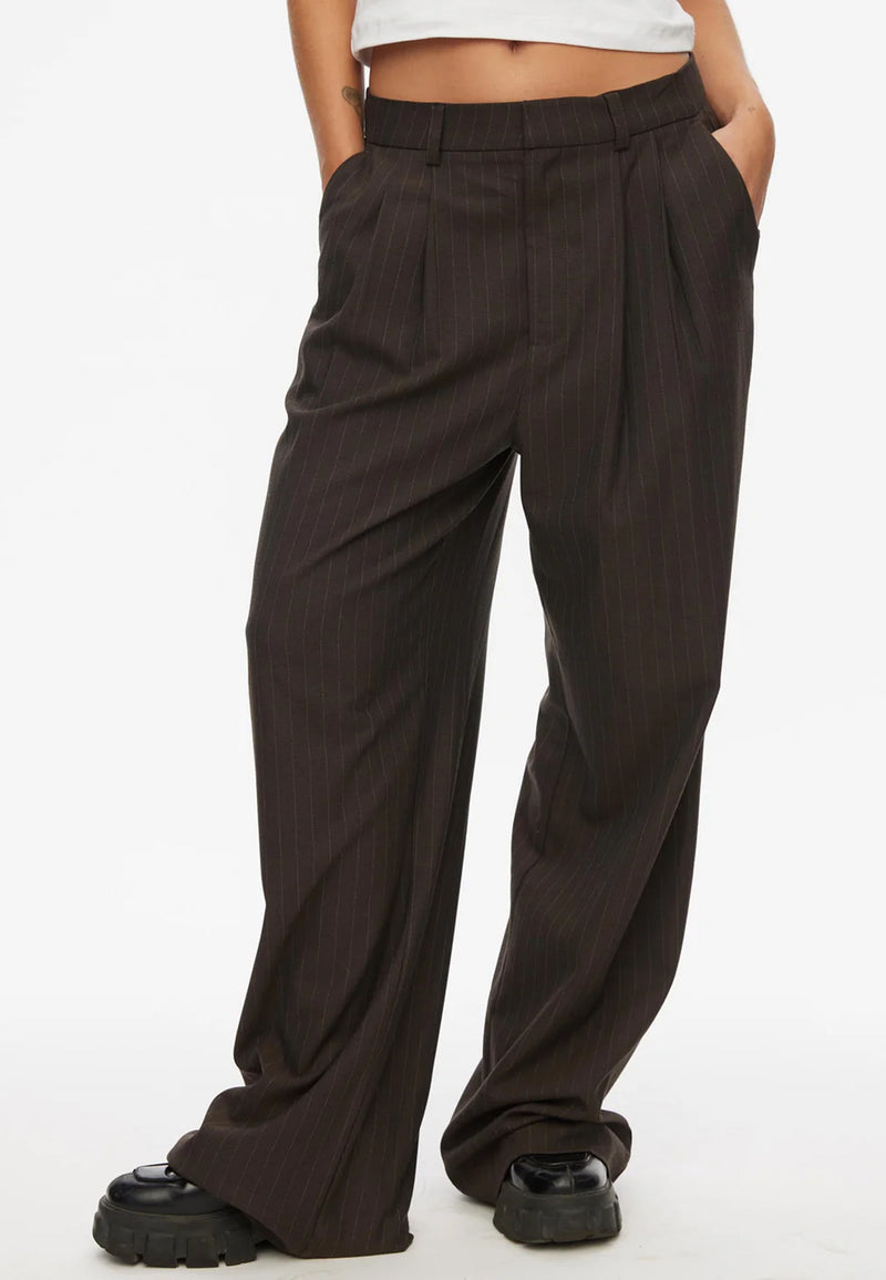 Bonnie Hose | Dark Brown Pinstripe