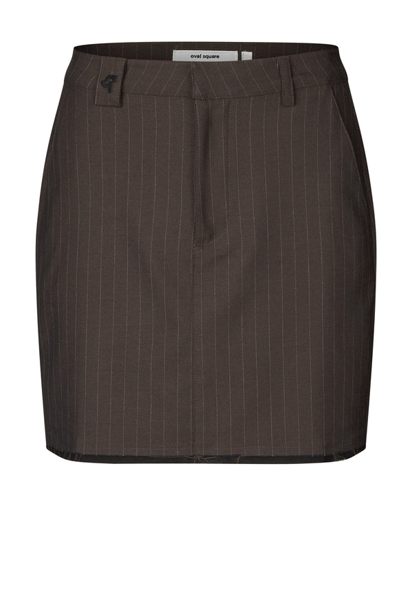 Bonnie Minirock | Dark Brown Pinstripe