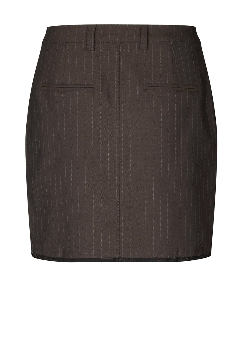 Bonnie mini skirt | Dark Brown Pinstripe