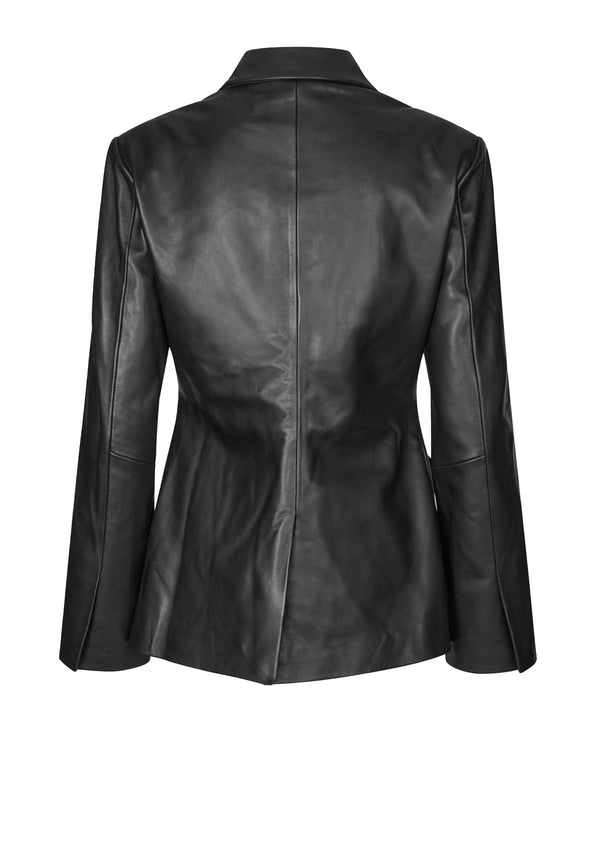 Luxury Leather Blazer | Black