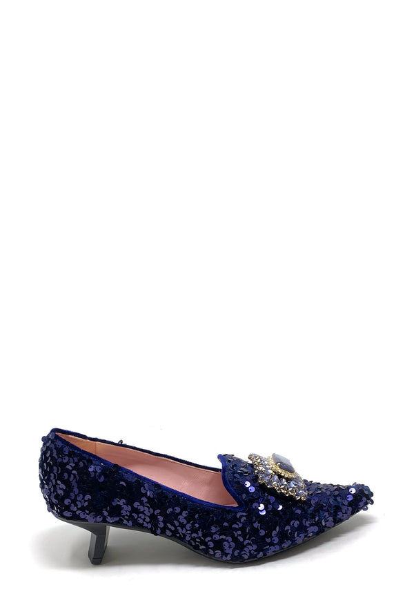 7744 High Heel Loafer | Navy