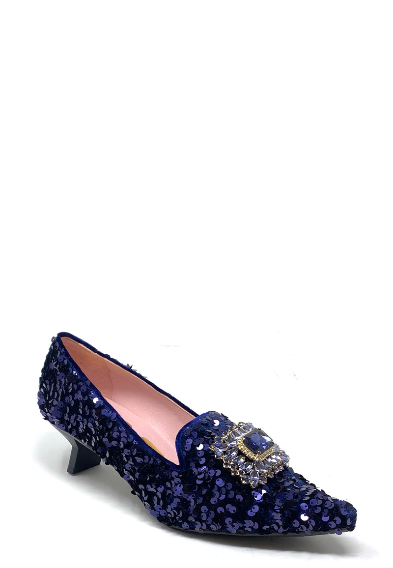 7744 High Heel Loafer | Navy