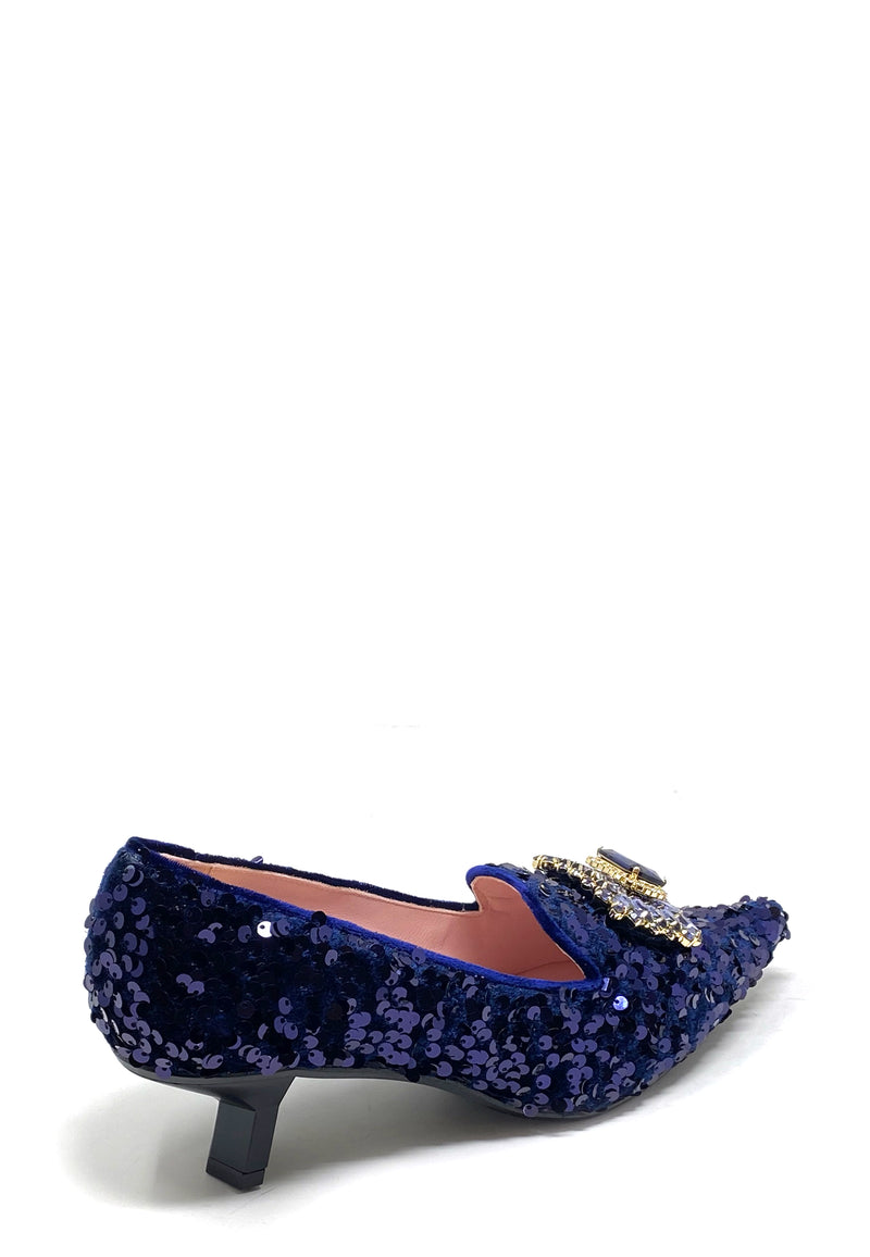 7744 High Heel Loafer | Navy