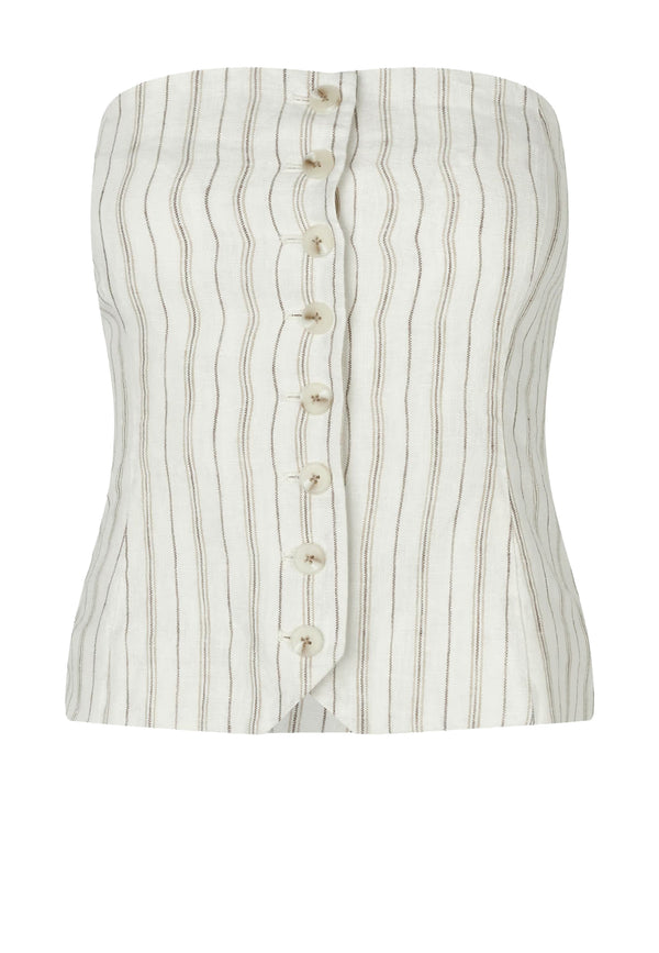 Saellena Top | Egret Stripes