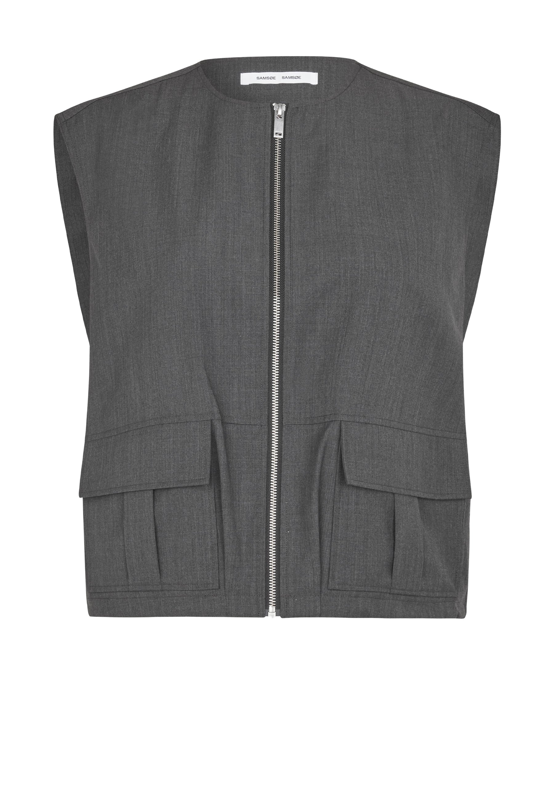 Sakelly Oversized Uldvest | Mørkegrå Melange