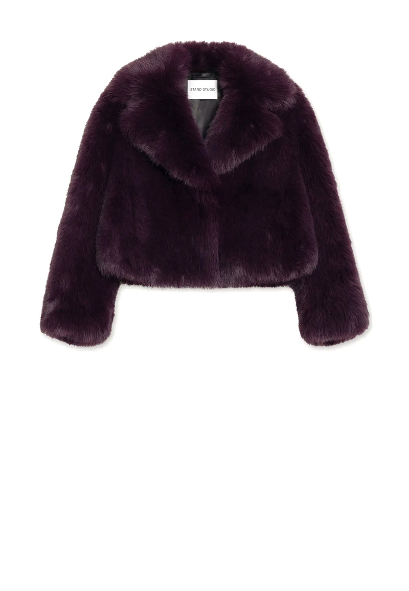 Samara Faux Fur Jacke | Dark Plum