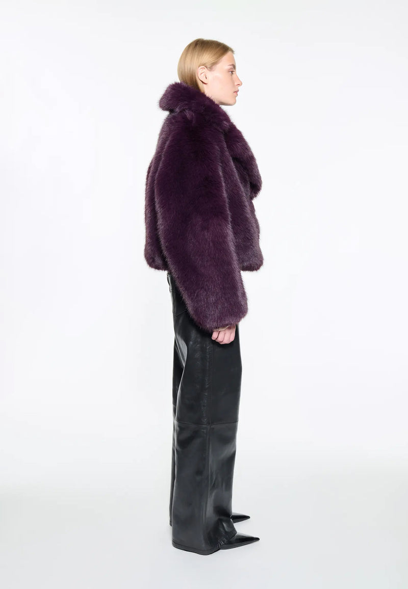 Samara Faux Fur Jacke | Dark Plum