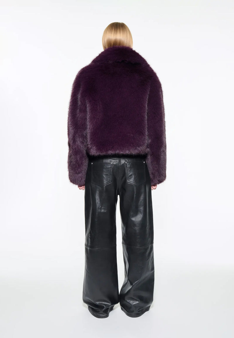 Samara Faux Fur Jacke | Dark Plum