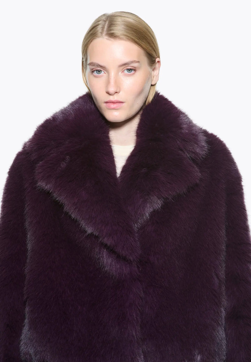 Samara Faux Fur Jacke | Dark Plum