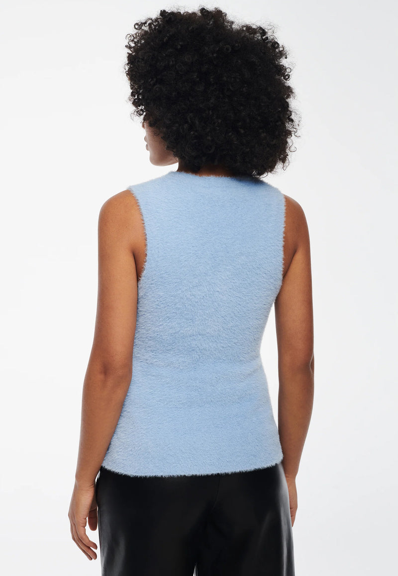 Dorice Fluffy Top | Soft Blue