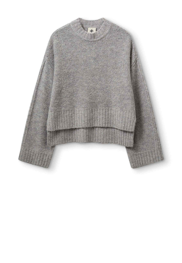 Margrethe Slit Sweater | Smoke