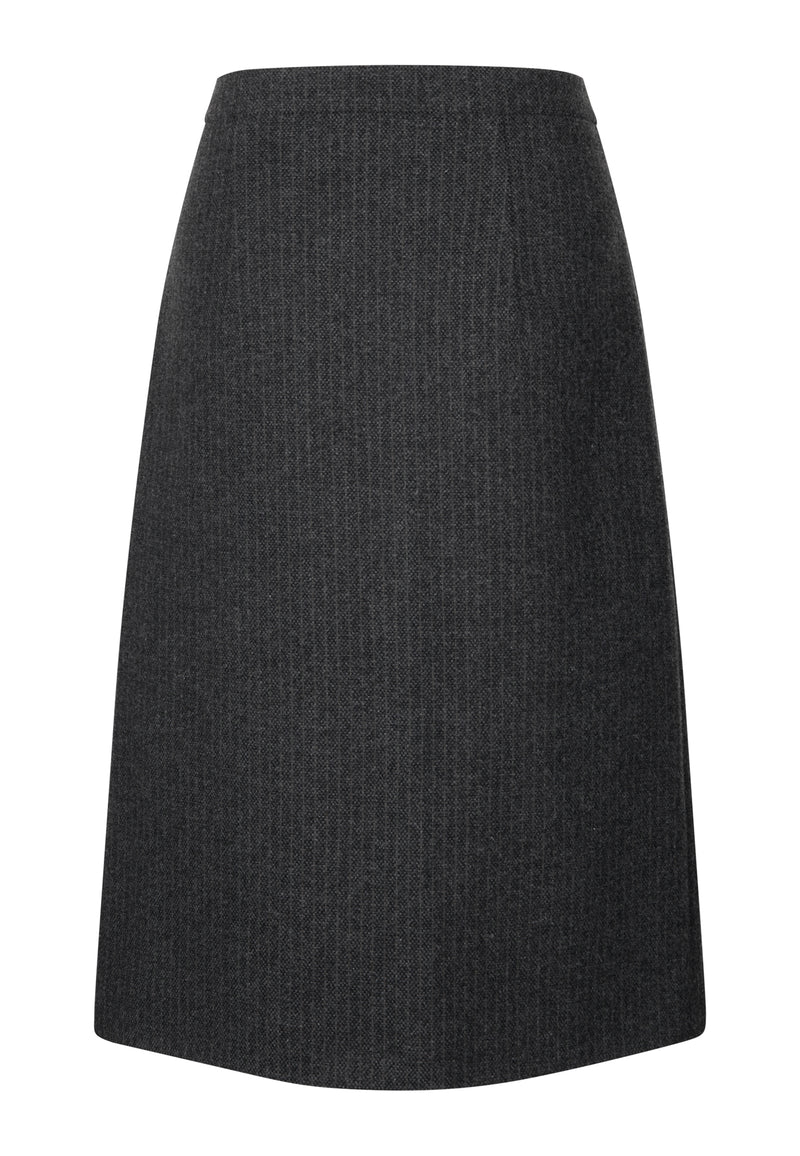 Porto midi skirt | Pinstriped Gray Melange