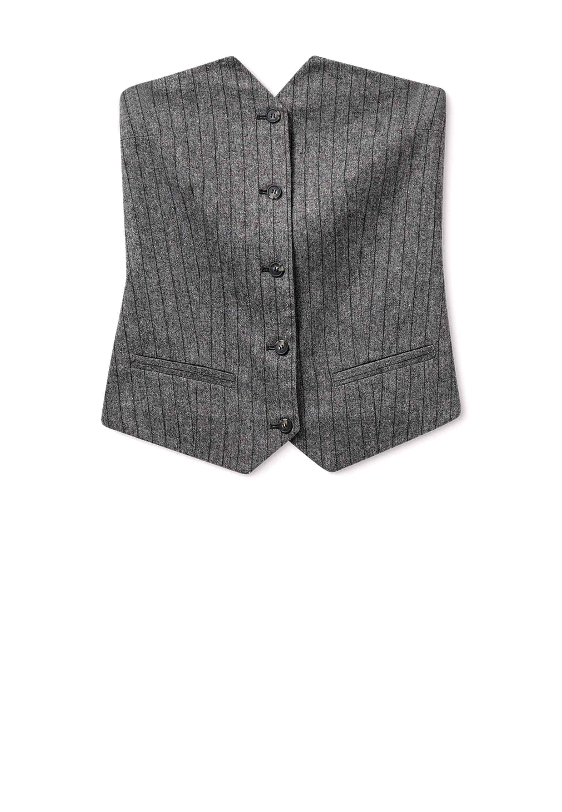 Tilda Tube Top | Grey Black Stripes