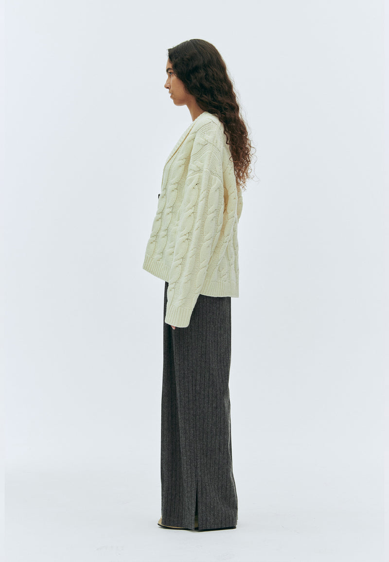 Como Cable Cardigan | Ivory