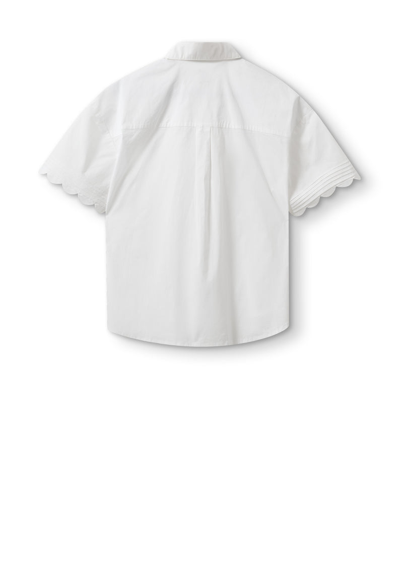 Cyprus Scallop Bluse | White