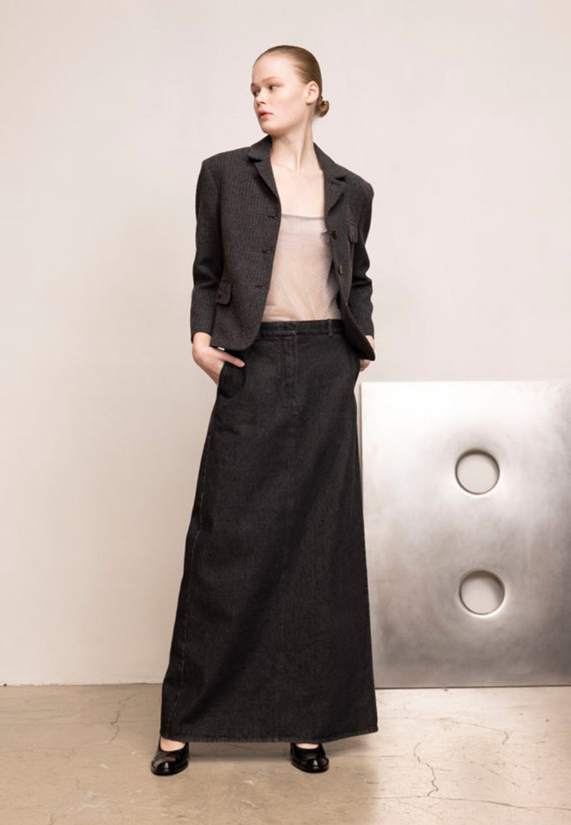 Eclipse Maxi Skirt | Dark Gray Melange
