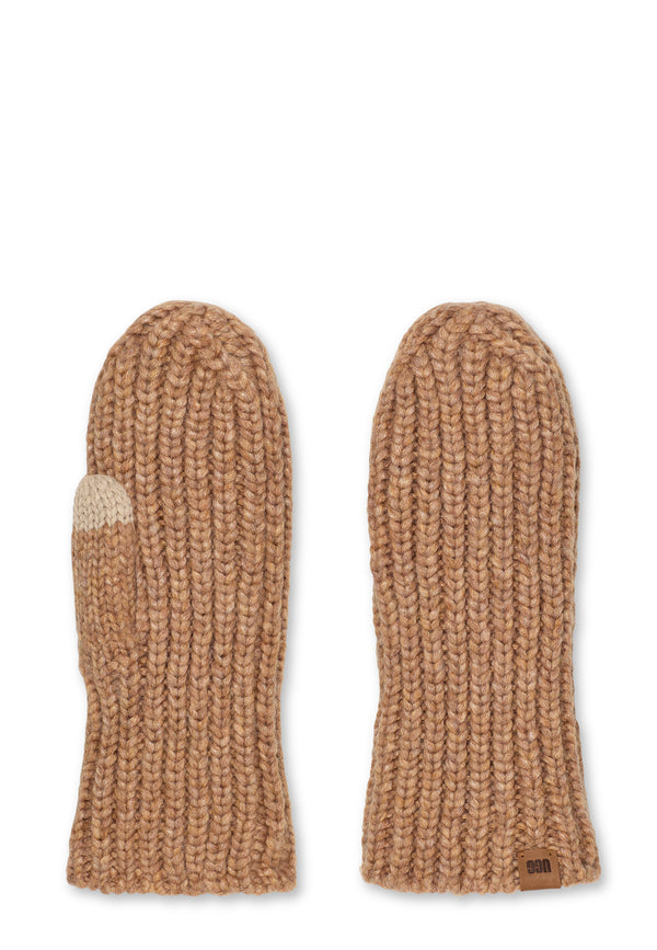 Chunky Rib Mitten Handschuh | Camel